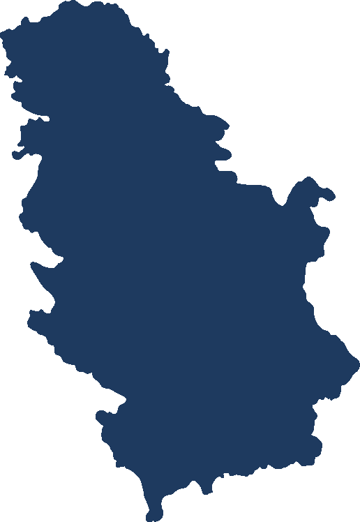 Mapa Srbije sa lokacijama projekata kompanije Rudex